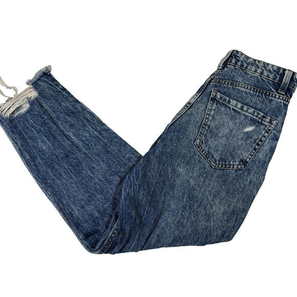 YMI Womens Mom Jeans Size 3/26 Blue Distressed Ripped Ankle Grunge Y2K Vintage - Picture 1 of 16